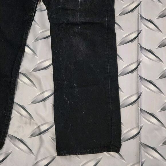 Levi's 501 Button Fly Jeans Men's 35x28 (Actual) Black Distressed Wash - Picture 4 of 9